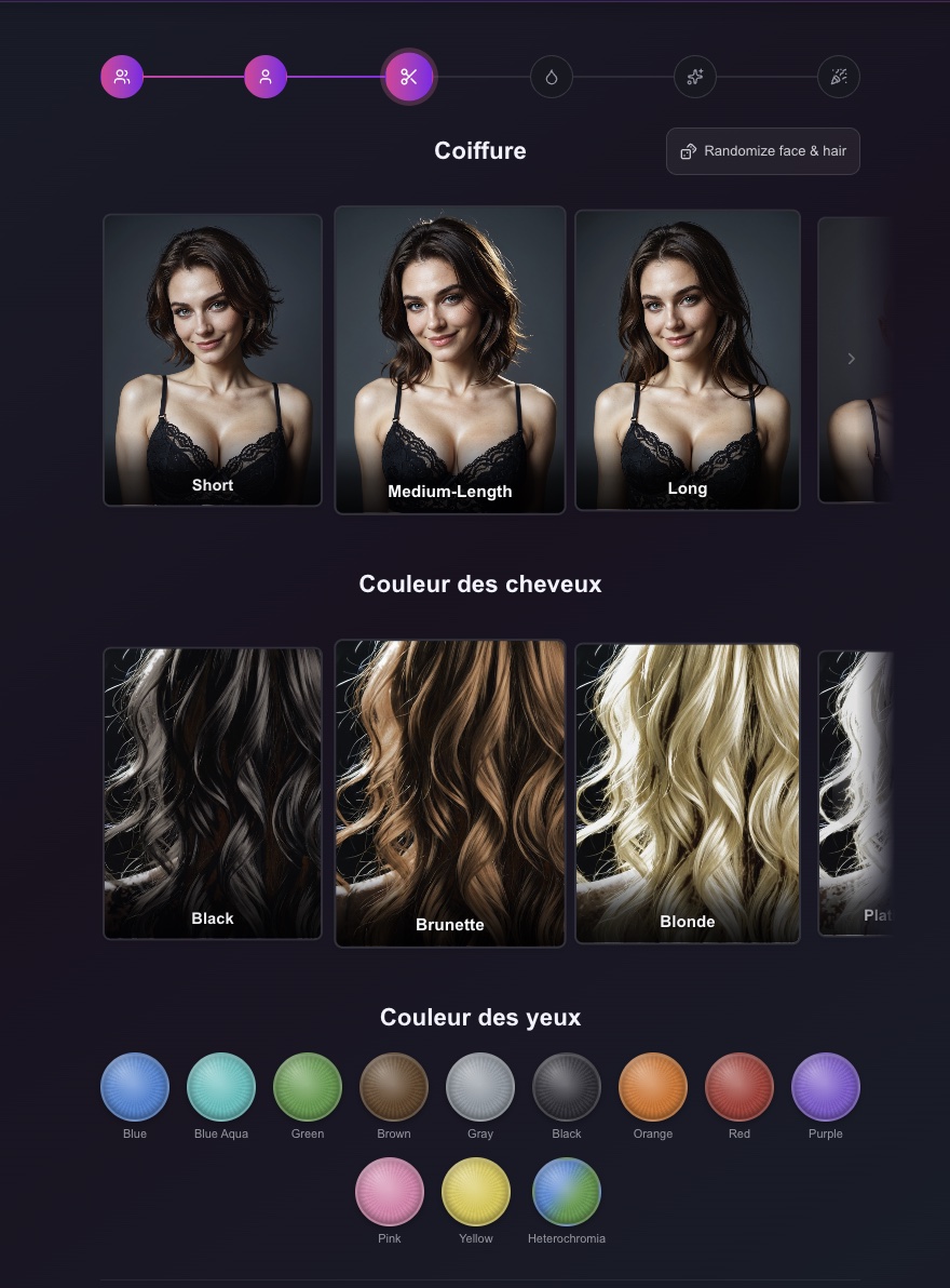 Choix de la coiffure et de la couleur des cheveux
