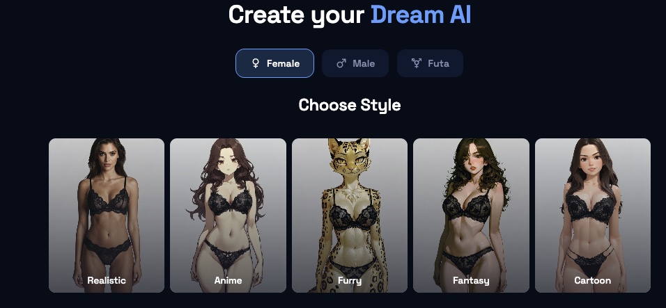 Création d'un personnage féminin sur DarLink AI