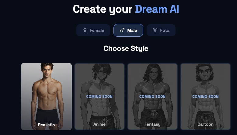 Création d'un personnage masculin sur DarLink AI