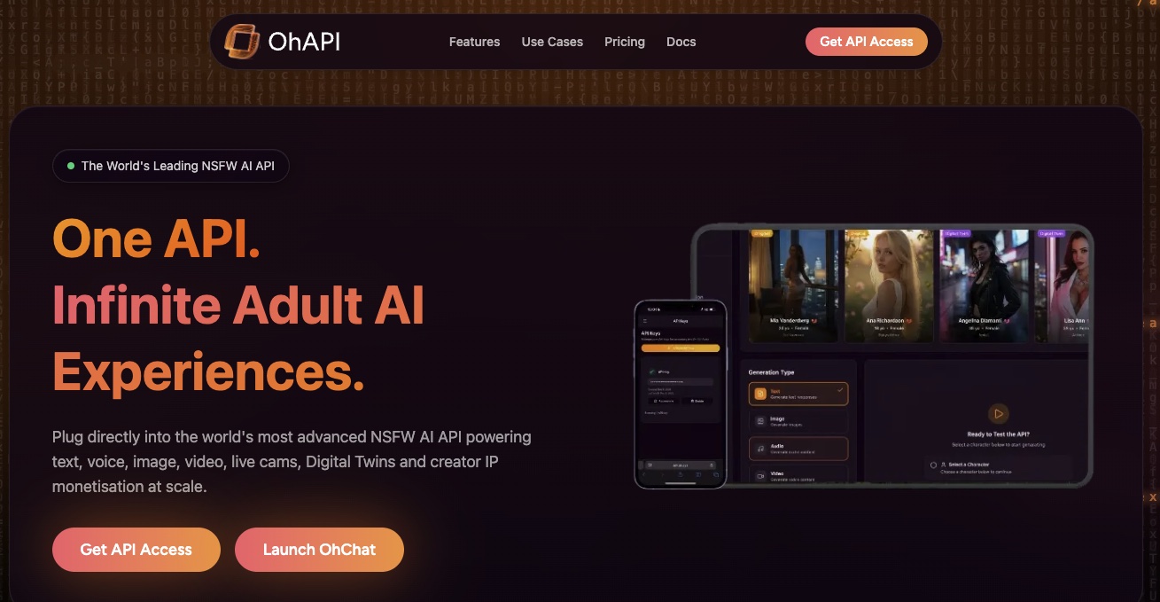 OhAPI, l'offre API destinée aux développeurs