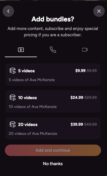 Packs de vidéos additionnels sur OhChat