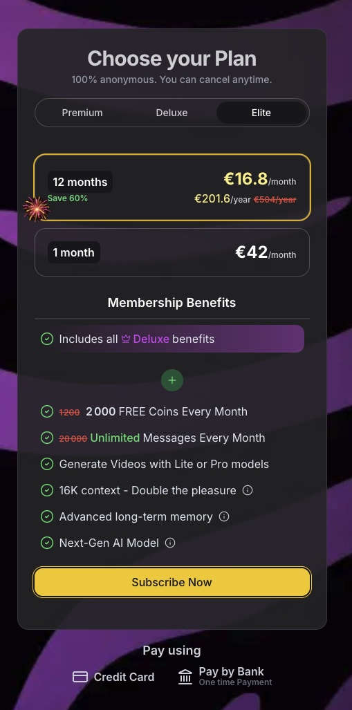 Formule Elite de Girlfriend GPT et son tarif