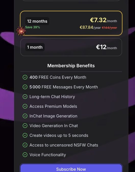 Formule Premium de Girlfriend GPT et son tarif